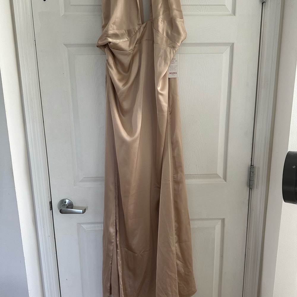 Show Me Your MuMu Gold Halter Sheath Dress XXL